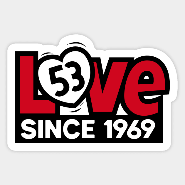 53 Years of Love! Sticker by jepegdesign